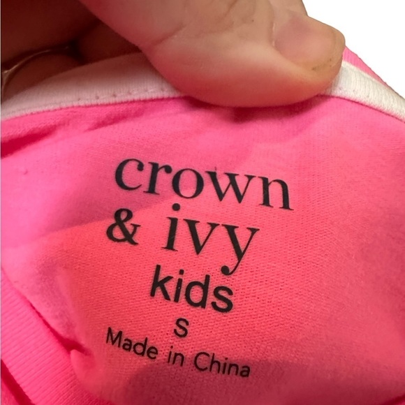 Crown & Ivy Kids Girls Long Sleeve Top Blouse Pink Lace Hearts Size Small - Picture 5 of 7